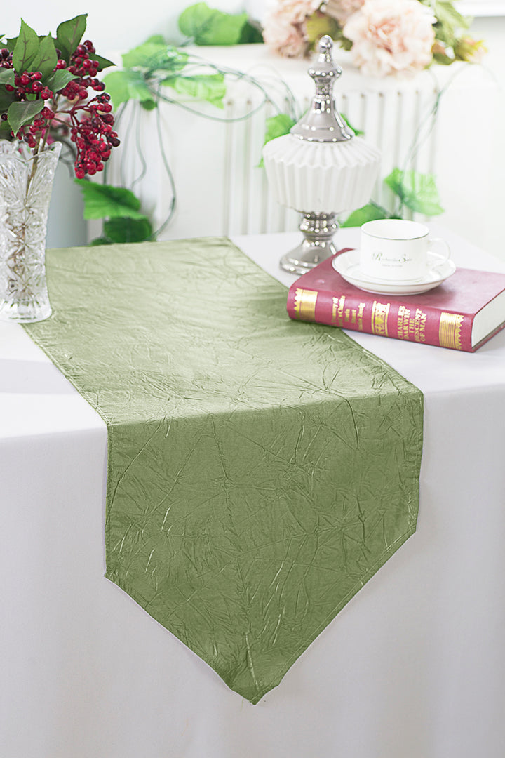 13"x108" Crushed Taffeta Table Runner - Sage Green (1pc)