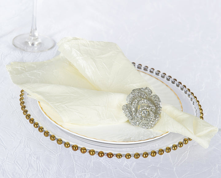 Sample 20"x20" Crushed Taffeta Napkins - Ivory (1pc)