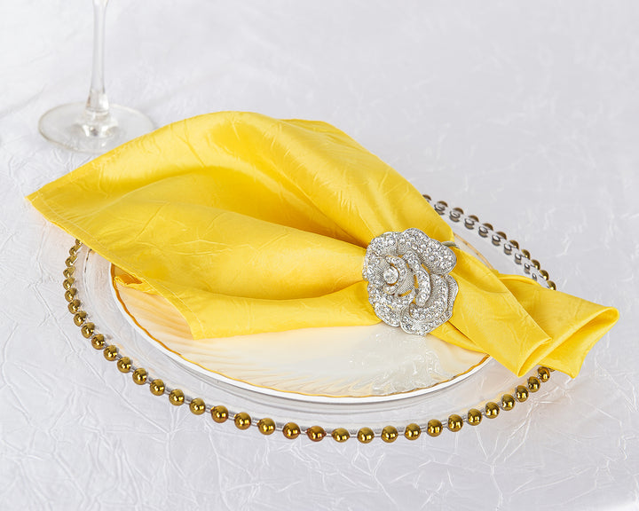 Serviettes en taffetas écrasé 20"x20" - Blanc (10pcs/pqt)