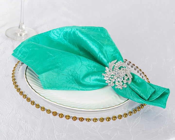 Sample 20"x20" Crushed Taffeta Napkins - Tiff Blue/Aqua Blue (1pc)