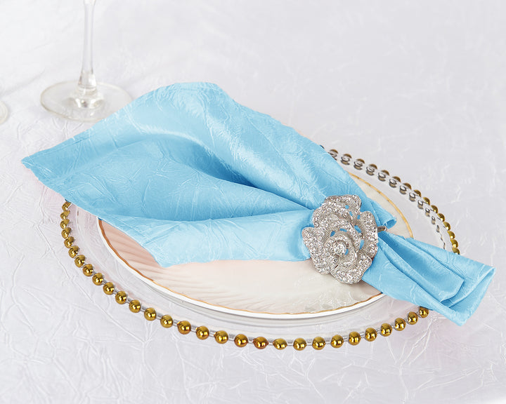 Sample 20"x20" Crushed Taffeta Napkins - Baby Blue (1pc)