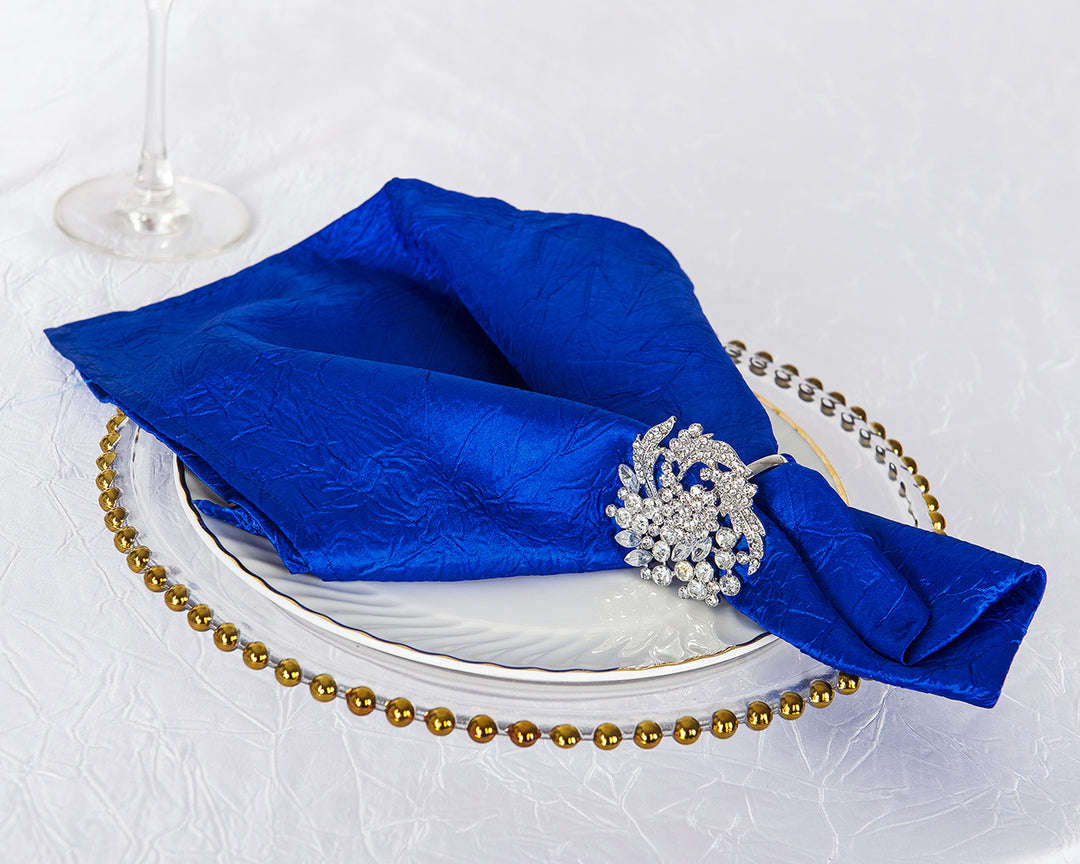 Sample 20"x20" Crushed Taffeta Napkins - Royal Blue (1pc)