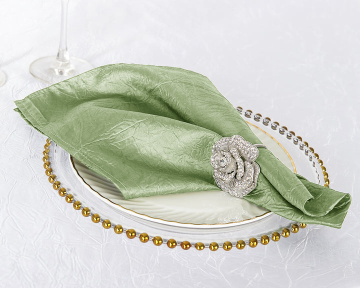 Sample 20"x20" Crushed Taffeta Napkins - Sage Green (1pc)