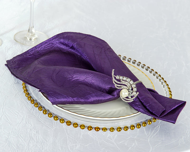 Sample 20"x20" Crushed Taffeta Napkins - Eggplant (1pc)