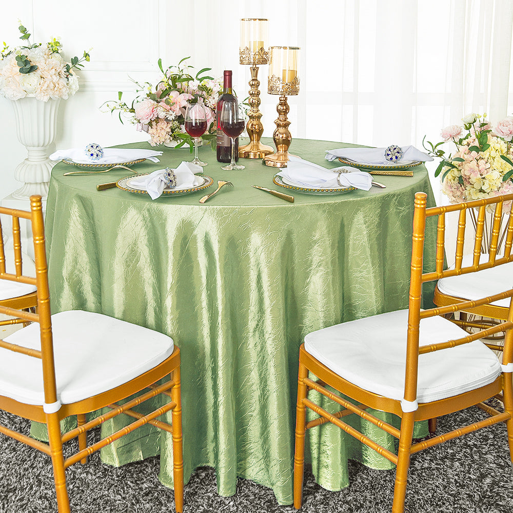 90" Seamless Round Crushed Taffeta Tablecloth - Sage Green (1pc)