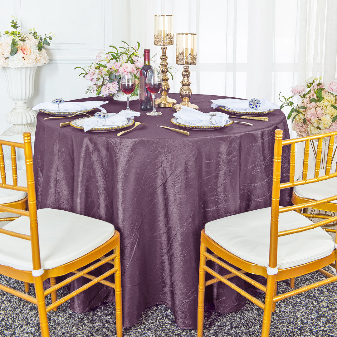 Nappe ronde en taffetas écrasé sans couture de 120 po - Lavande (1 pièce)