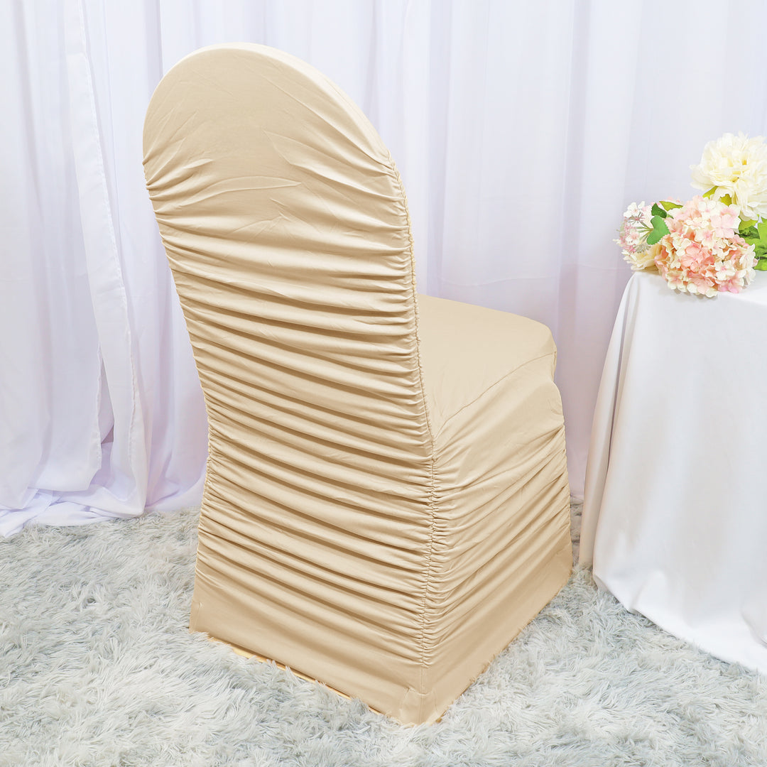 Rouge Spandex (220 GSM) Banquet Chair Cover - Champagne (1pc)