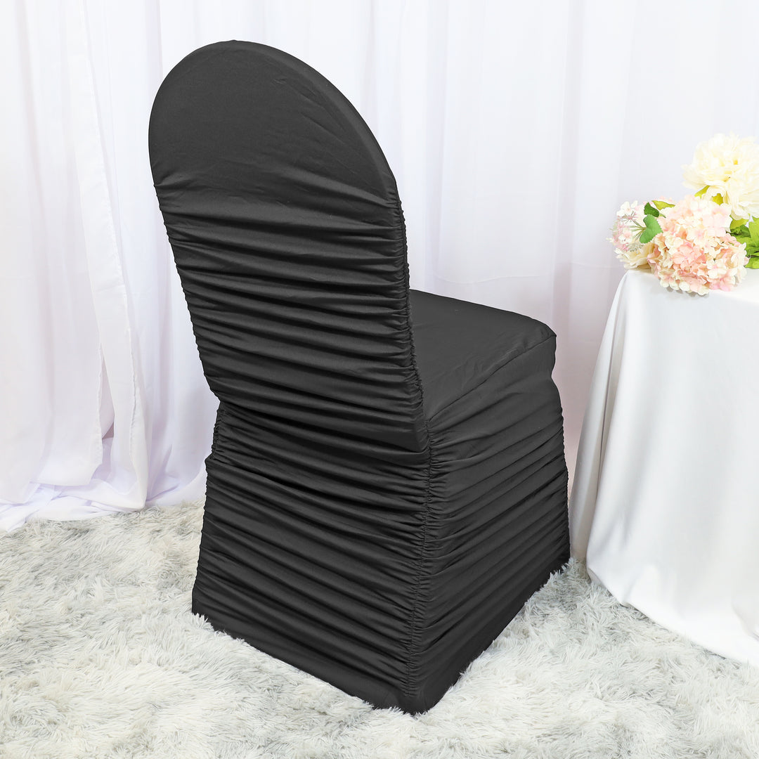 Rouge Spandex (220 GSM) Banquet Chair Cover - Black (1pc)