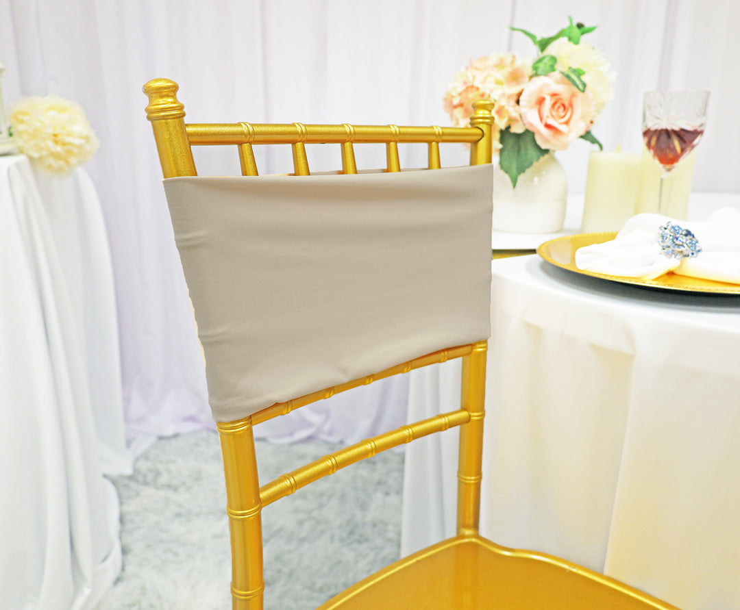 Échantillon de bandes de chaise en élasthanne 7"x13" - Champagne (1pc)