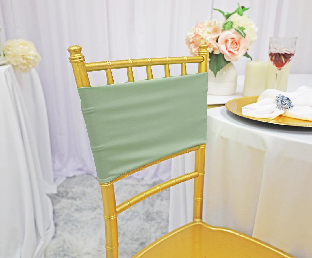 7"x13" Spandex (220 GSM) Chair Bands - Sage Green (10pcs/pk)