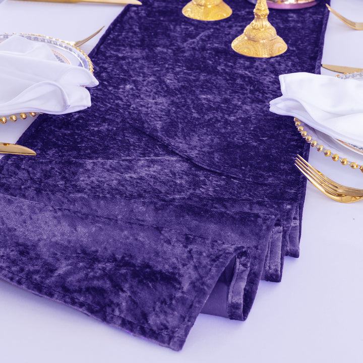 13"x108" Ice Crushed Velvet (200 GSM) Table Runner - Regency Purple (1pc)