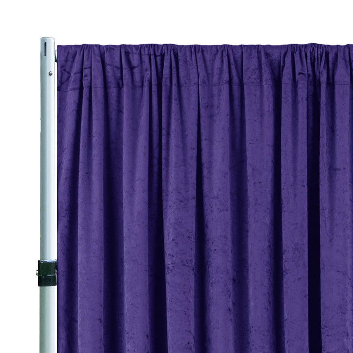 12 ft x 57" Ice Crushed Velvet (200 GSM) Event Backdrop Curtain Drape Panel - Regency Purple (1pc)