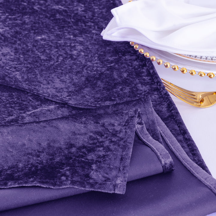 13"x108" Ice Crushed Velvet (200 GSM) Table Runner - Regency Purple (1pc)