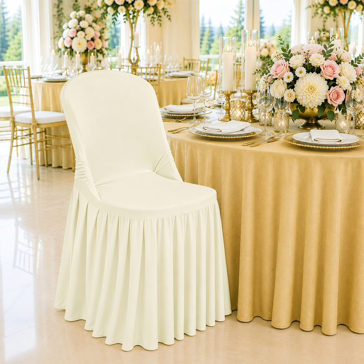 Housse de chaise pliante à vie en élasthanne de qualité supérieure - Blanc (1 pièce)