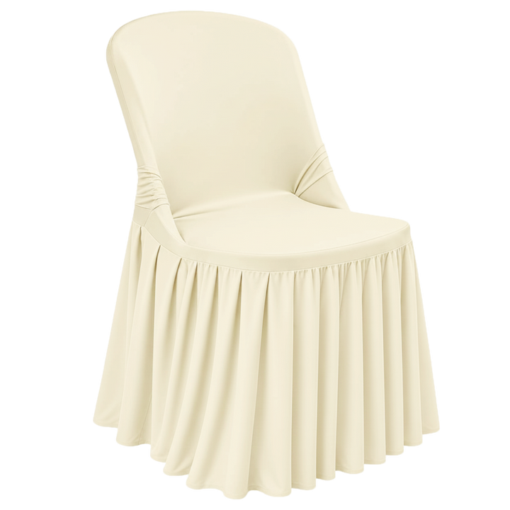 Housse de chaise pliante à vie en élasthanne de qualité supérieure - Blanc (1 pièce)
