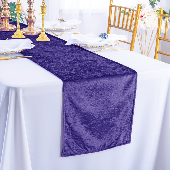 13"x108" Ice Crushed Velvet (200 GSM) Table Runner - Regency Purple (1pc)