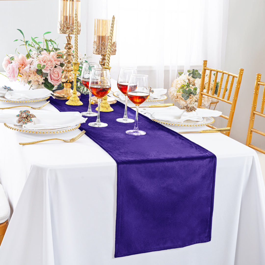 13"x108" Holland Velvet Table Runner - Regency Purple (1pc)