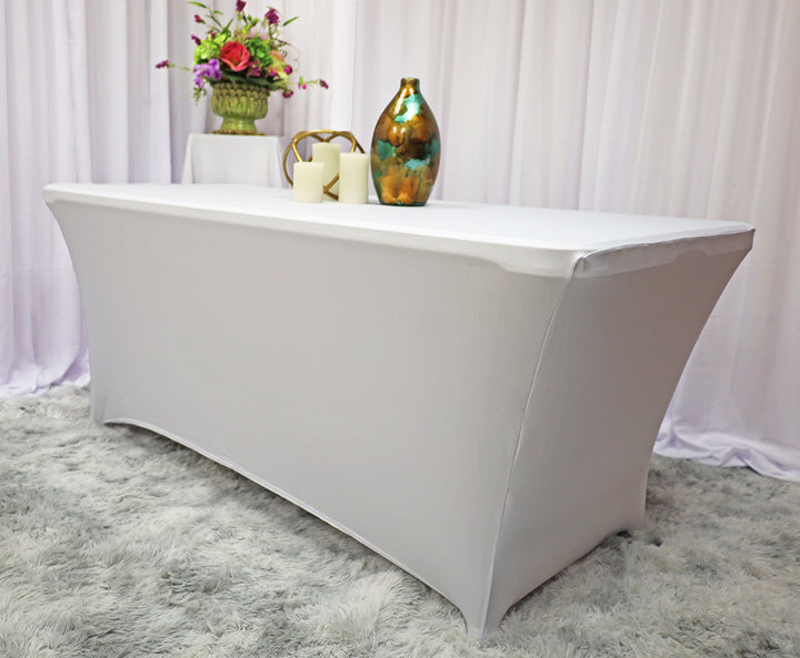 5 Ft Rectangular Spandex Table Cover - White (1pc)