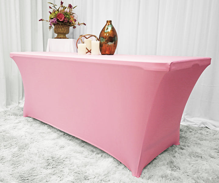 5 Ft Rectangular Spandex Table Cover - Pink (1pc)