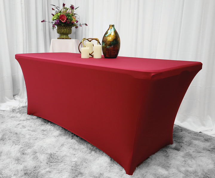 6 Ft Rectangular Spandex Table Cover - Apple Red (1pc)