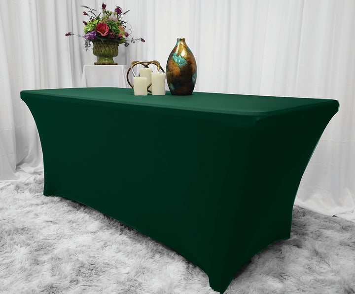 5 Ft Rectangular Spandex Table Cover - Hunter Green/Holly Green (1pc)