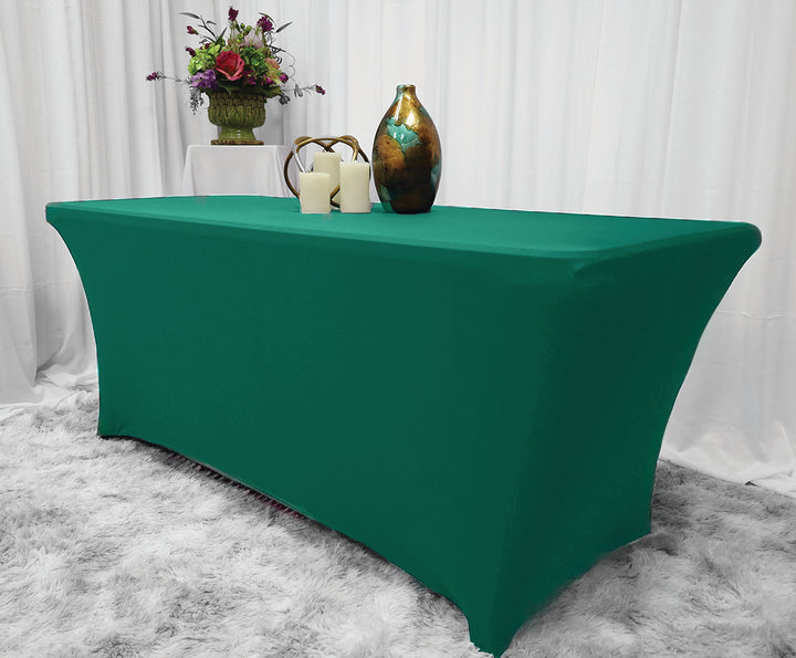Cubierta de mesa rectangular de spandex (220 GSM) de 8 pies - Jade (1 pieza)