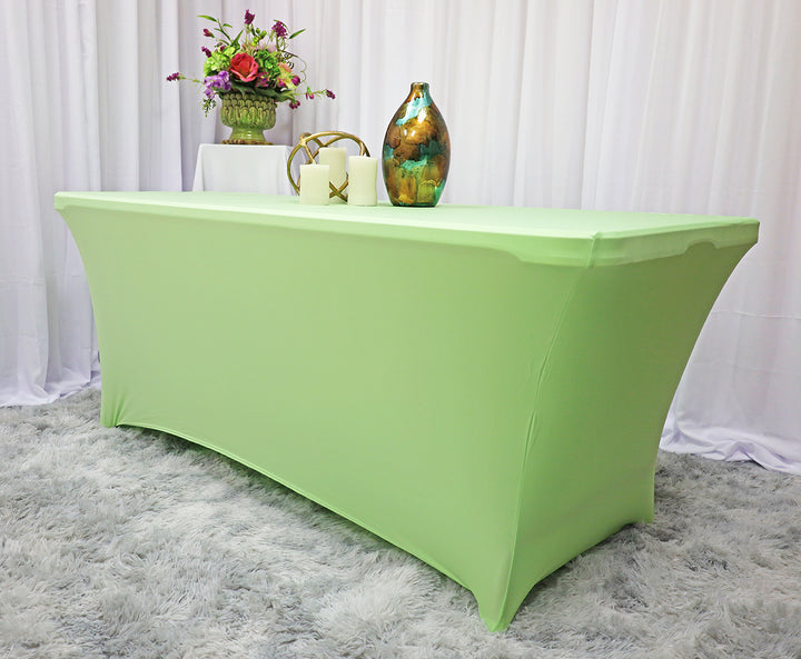 6 Ft Rectangular Spandex Table Cover - Mint Green (1pc)