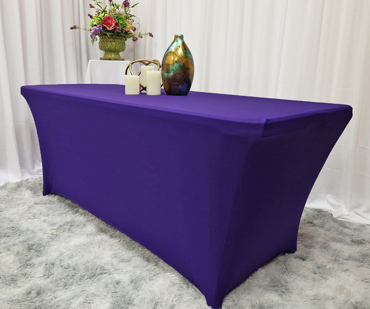 8 Ft Rectangular Spandex Table Cover - Regency Purple (1pc)