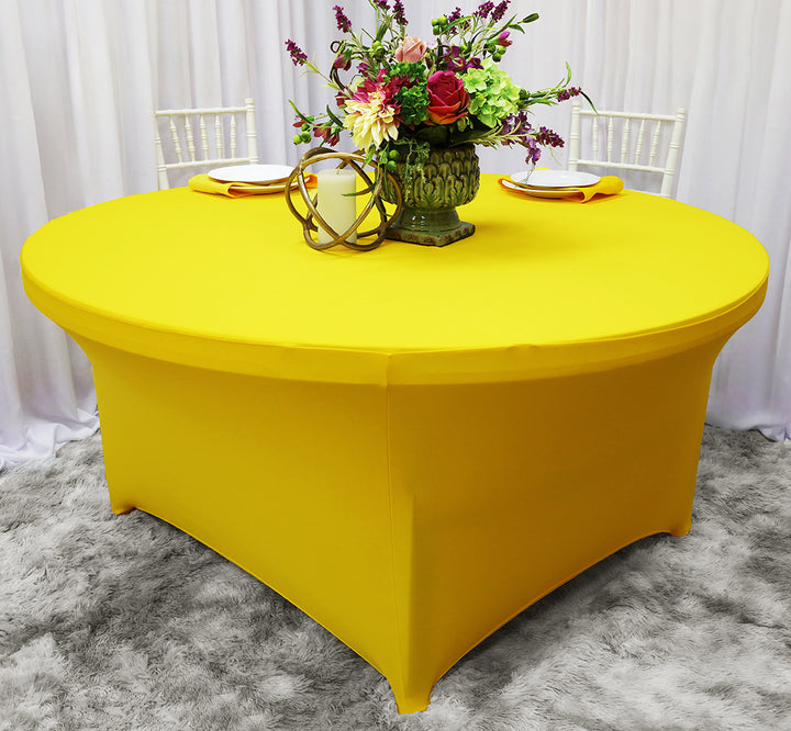 6 Ft Round Spandex Table Cover - Canary Yellow (1pc)