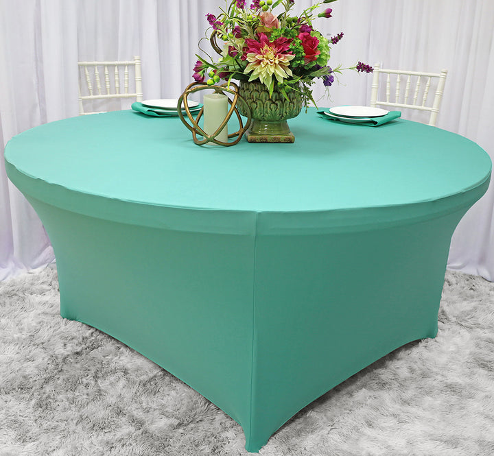 6 Ft Round Spandex Table Cover - Tiff Blue/Aqua Blue (1pc)