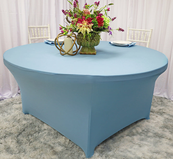 5 Ft Round Spandex Table Cover - Baby Blue (1pc)