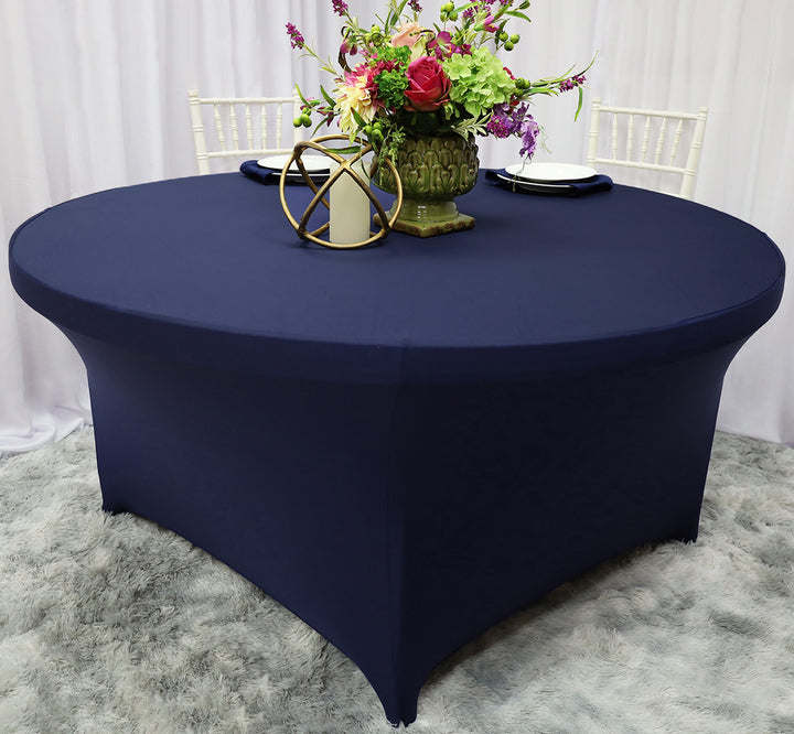 5 Ft Round Spandex Table Cover - Navy Blue (1pc)