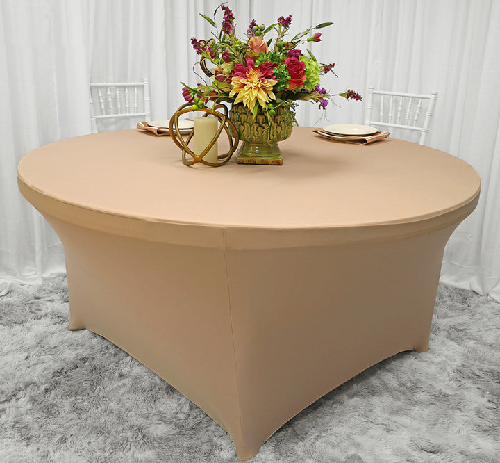 5 Ft Round Spandex Table Cover - Champagne (1pc)