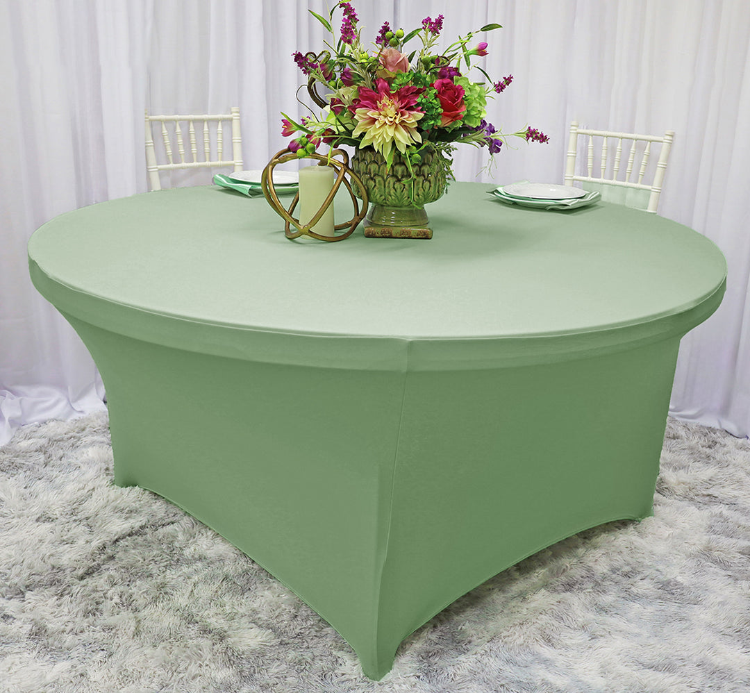 6 Ft Round Spandex (220 GSM) Table Cover - Sage Green (1pc)
