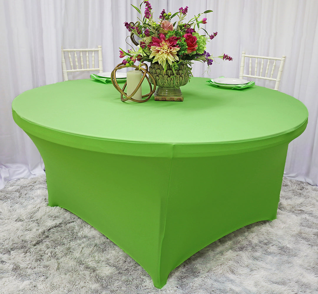 Housse de table ronde en élasthanne de 5 pieds - Vert pomme (1 pièce)