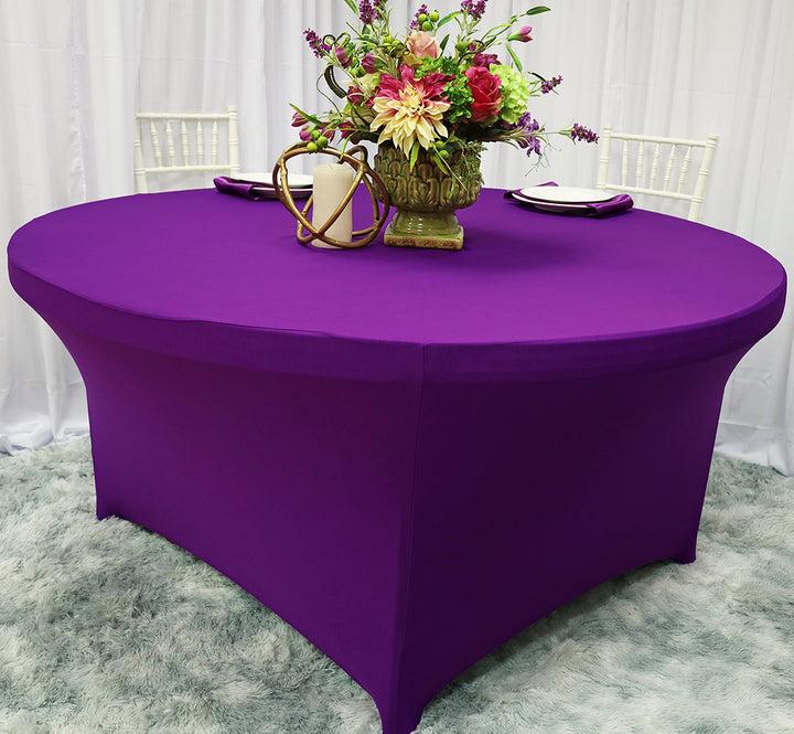 5 Ft Round Spandex Table Cover - Purple (1pc)