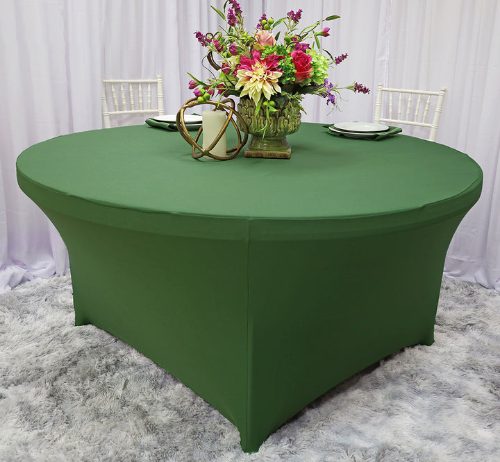 Mantel redondo de spandex (220 GSM) de 5 pies - Verde trébol (1 pieza)