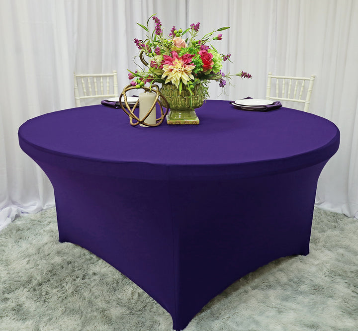 5 Ft Round Spandex Table Cover - Regency Purple (1pc)