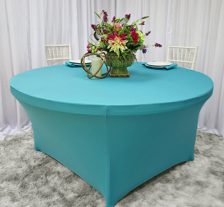 6 Ft Round Spandex Table Cover - Pool Blue (1pc)