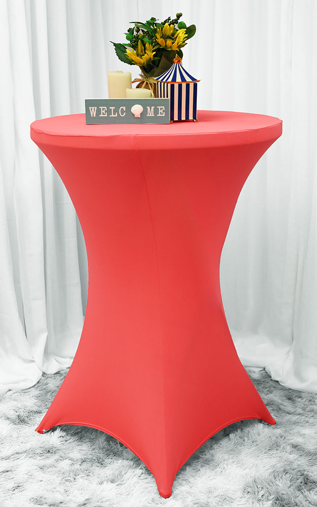 36"x42" Cocktail Spandex Table Cover - Coral (1pc)