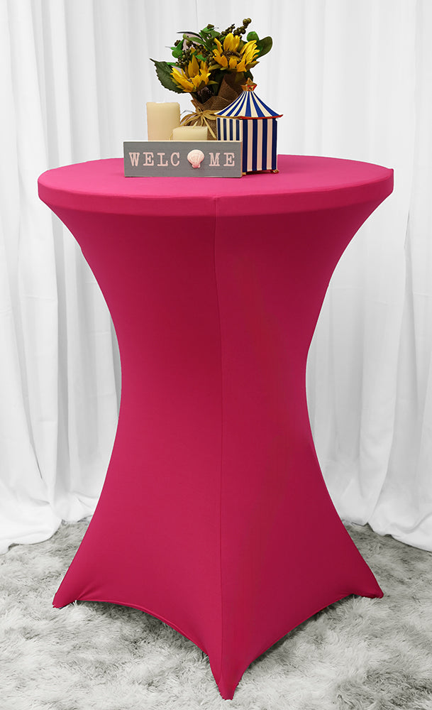 Cubierta de mesa de spandex para cóctel de 36 "x 42" - Fucsia (1 pieza)