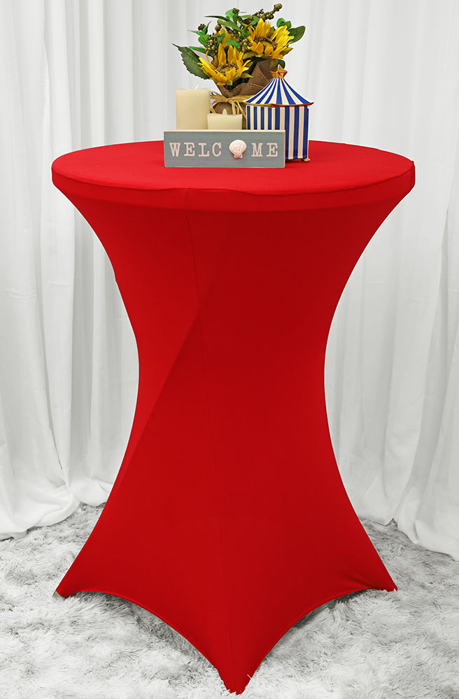 30"x42" Cocktail Spandex Table Cover - Red (1pc)