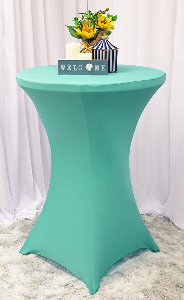 Housse de table cocktail en élasthanne 30"x42" - Bleu Tiff/Bleu Aqua (1pc)