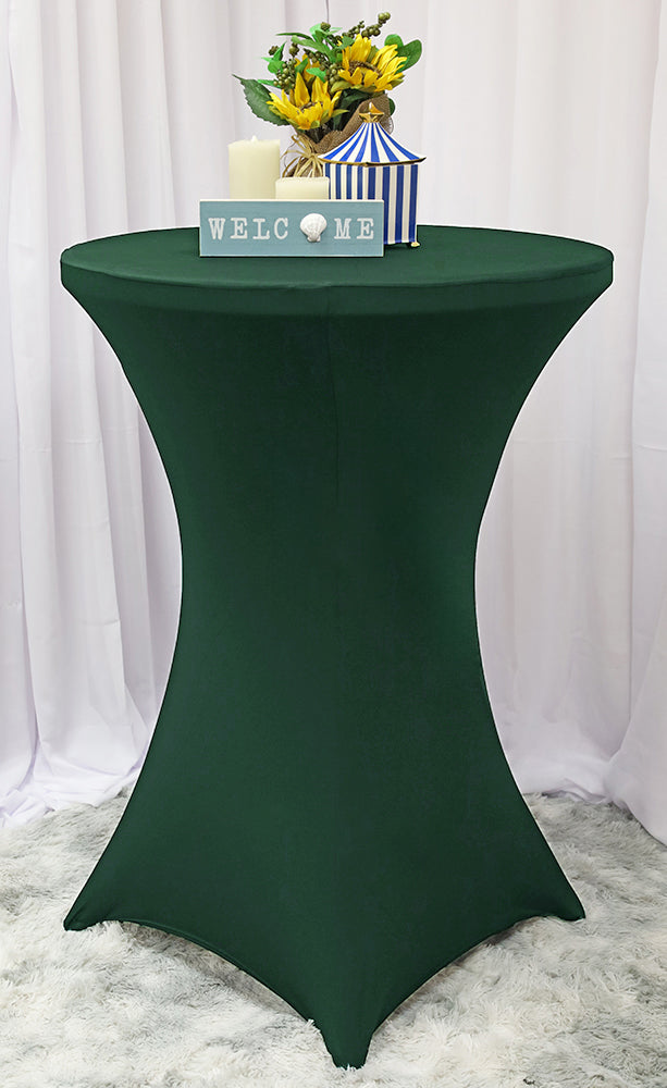 30"x42" Cocktail Spandex Table Cover - Hunter Green/Holly Green (1pc)