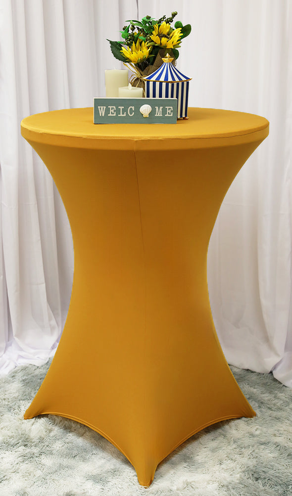 Housse de table cocktail en élasthanne 30"x42" - Or (1pc)
