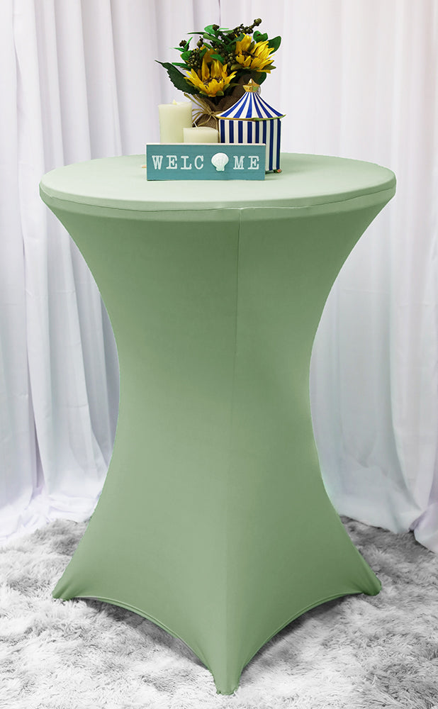30"x42" Cocktail Spandex (220 GSM) Table Cover - Sage Green (1pc)