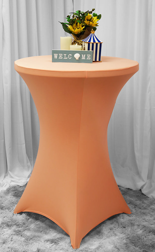 36"x42" Cocktail Spandex Table Cover - Apricot/Peach (1pc)
