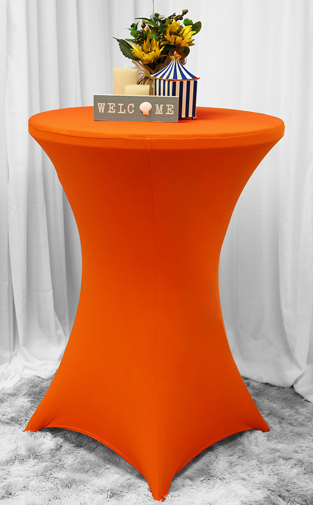 30"x42" Cocktail Spandex (220 GSM) Table Cover - Orange (1pc)