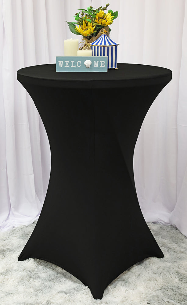 36"x42" Cocktail Spandex Table Cover - Black (1pc)