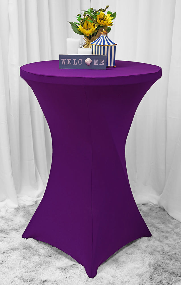 Cubierta de mesa de spandex para cóctel de 36 "x 42" - Púrpura (1 pieza)
